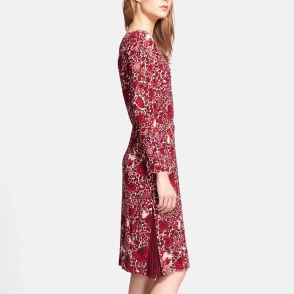 Tory Burch Cabernet Kyoto Red Floral Dress XL